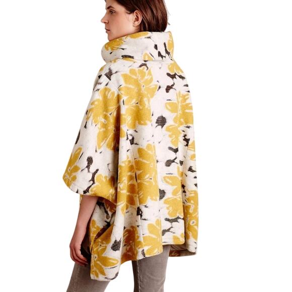 Anthropologie Saturday Sunday Floral Poncho Cowl Sweater Size M / L New w/o Tag - Picture 2 of 9